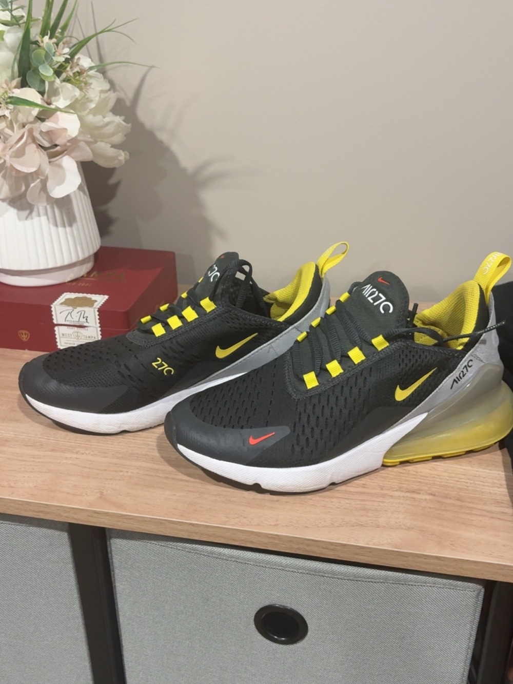 Nike Black and Yellow Air Max 270 Sneakers